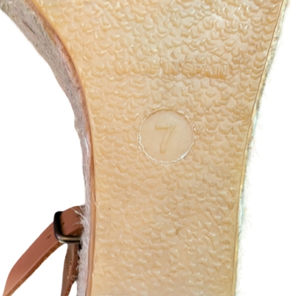 J.Crew Corsica Caramel Leather Ankle Strap Espadrille Wedge Sandals Size 7 - Picture 9 of 11